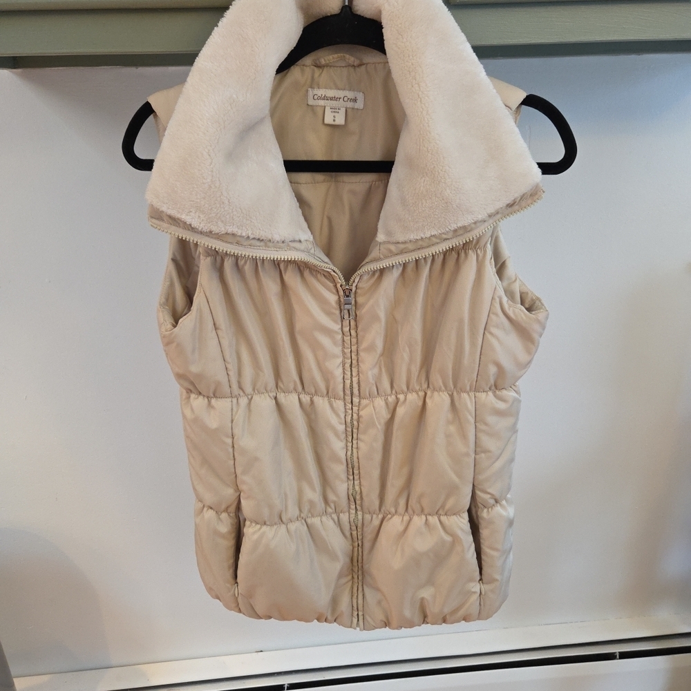 Coldwater Creek Cream Puffer Vest